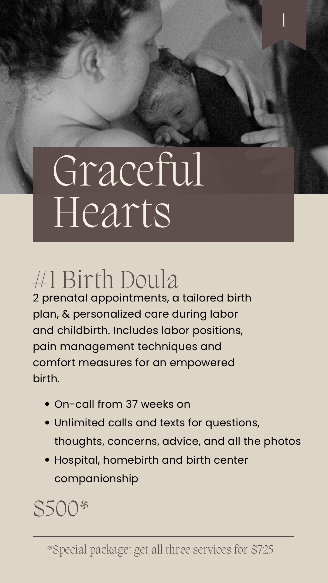 Birth doula support for families preparing for labor
