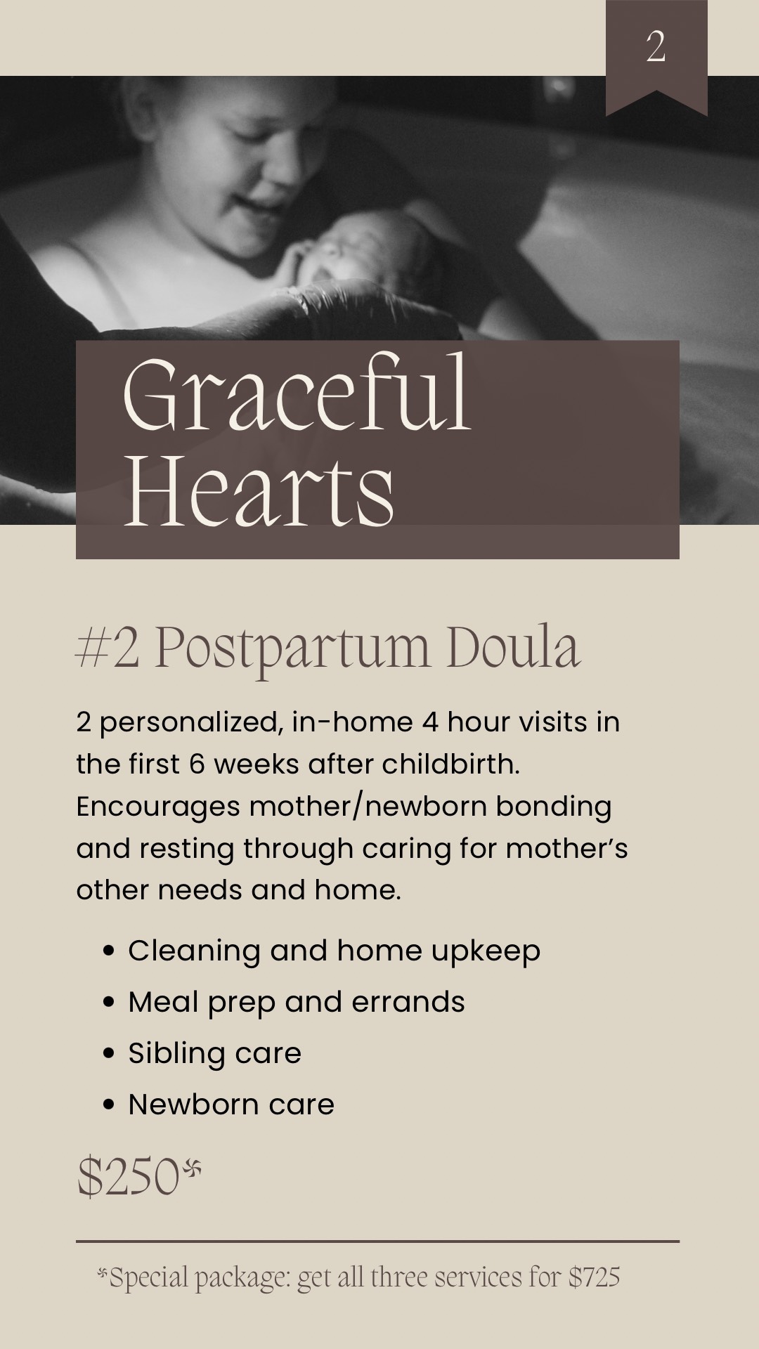 Postpartum doula care for rest, recovery, and baby care